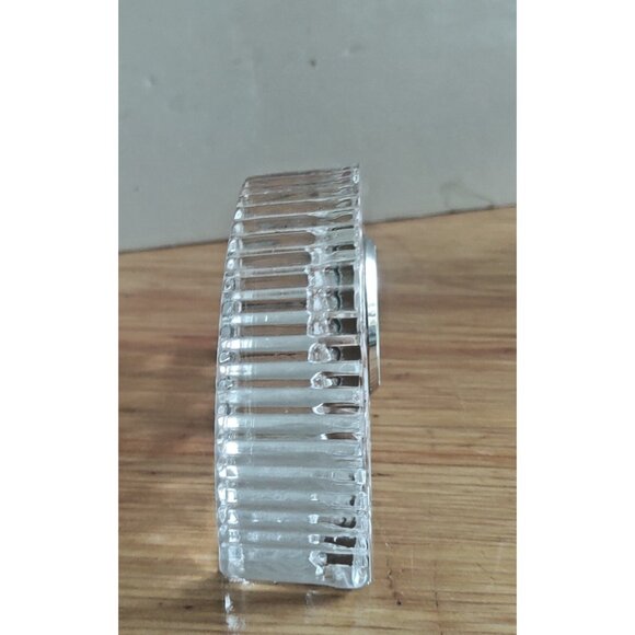 Vintage Edinburgh Crystal Quartz Clock Etched Floral 4" x 2 3/4" - Picture 5 of 9